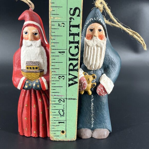 Lot 2 Randy Tate Santa Folk Art Christmas Figurines Boat Noah's Ark Teddy Bear - Picture 8 of 12